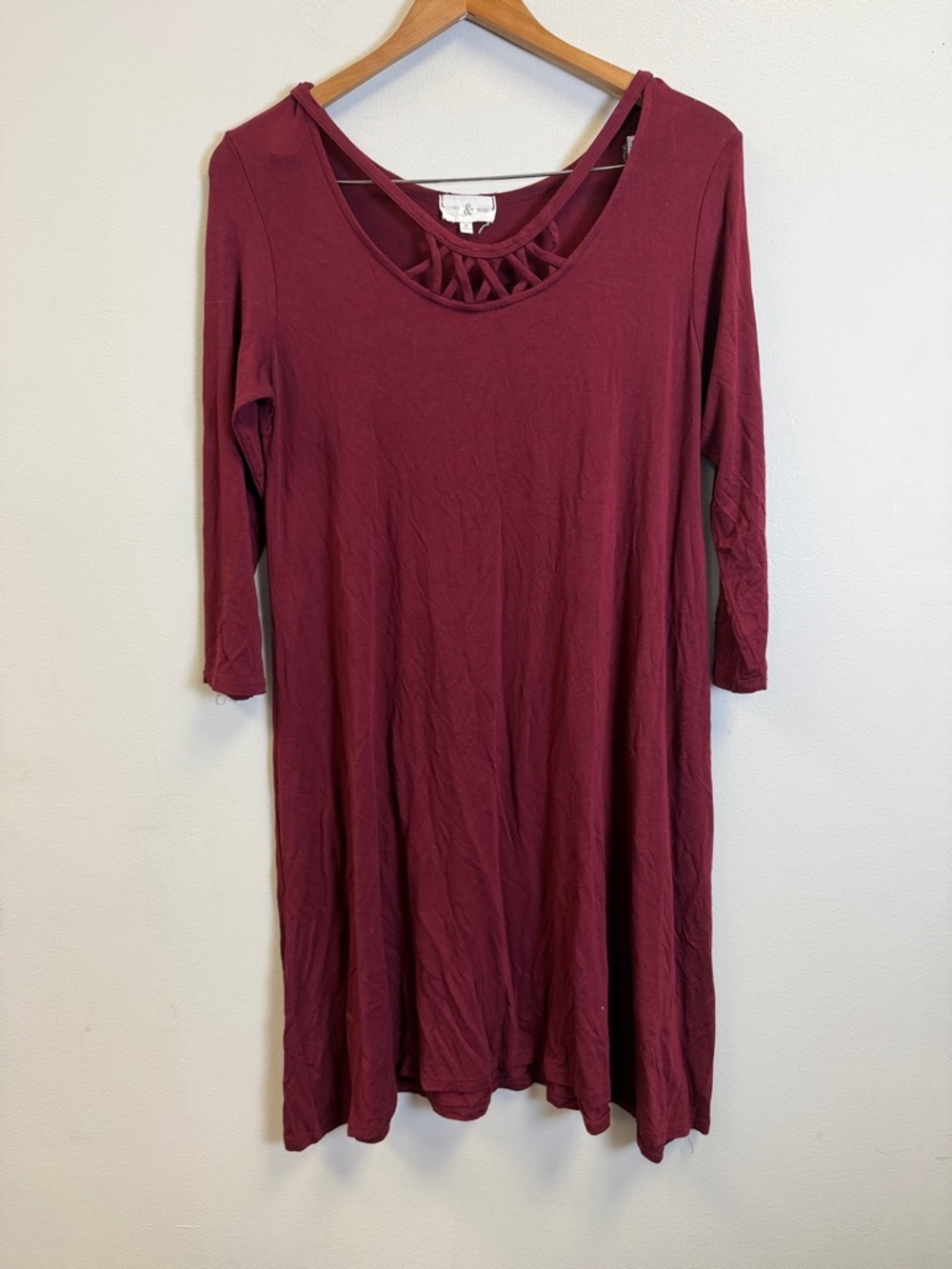 Thyme & Honey Burgundy Crisscross Dress